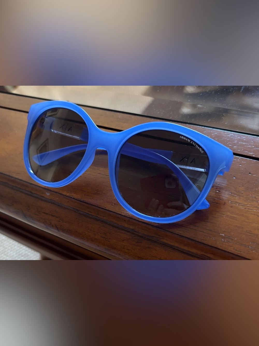 A/X Armani Exchange AX 4120X Shiny Opaline Light Blue Gradient Lens Sunglasses